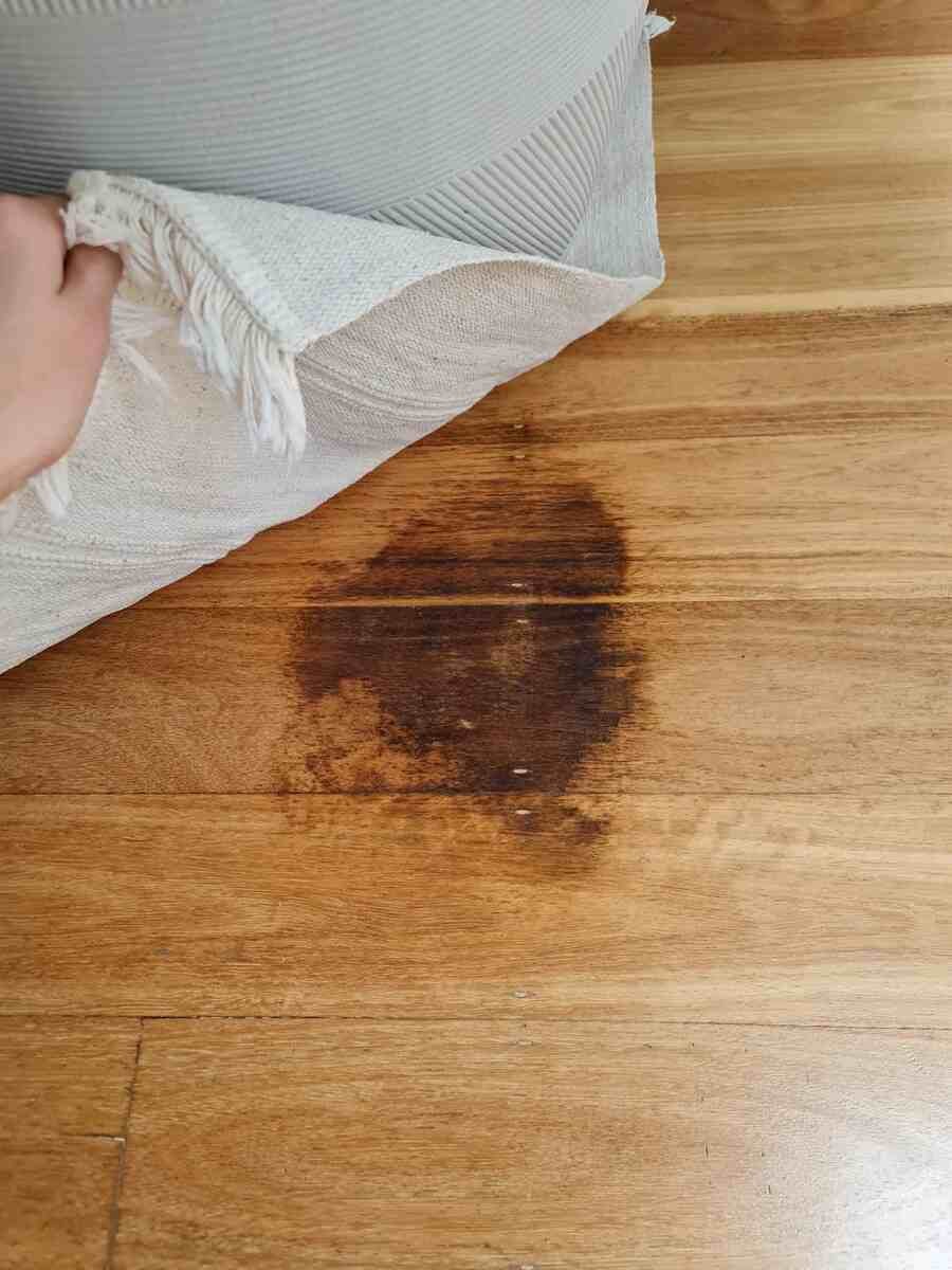 Removing stains on hardwood floor