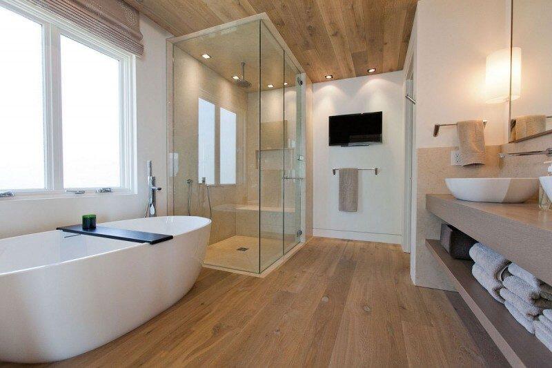 Engineered Hardwood Flooring in bathroom