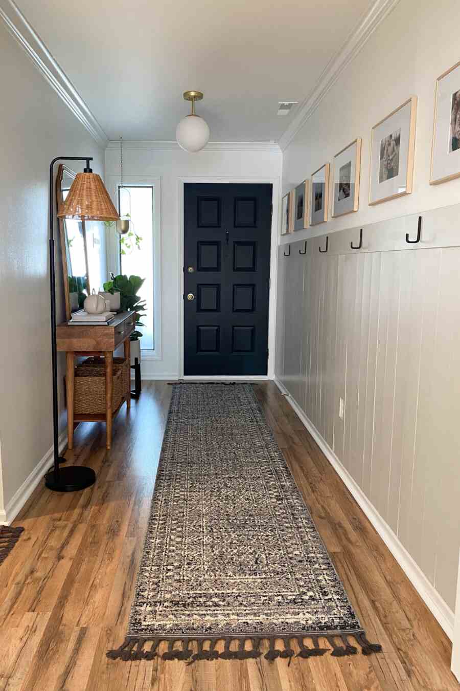  Hallway White Modern Board and Batten Accent Wall