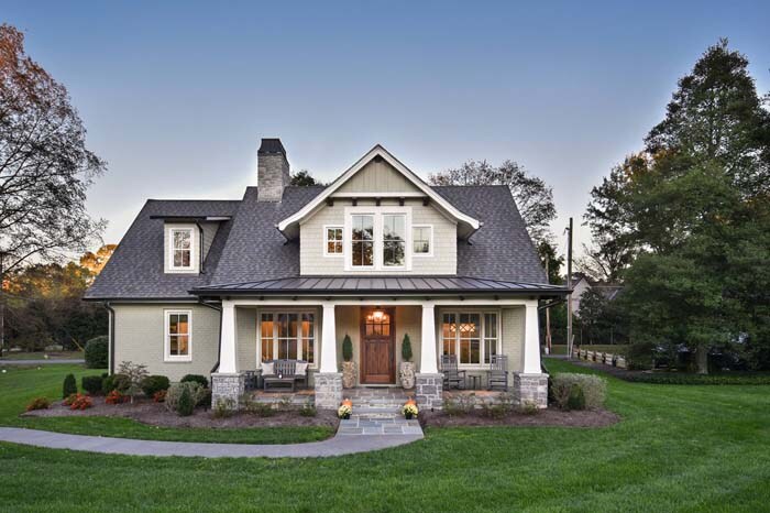 Greige, Gray Roof, and White Trim for a Stylish Modern Home