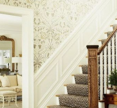 Stair Panelling with Beautiful Wallpapers