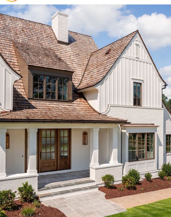 White Stucco House with Bronze