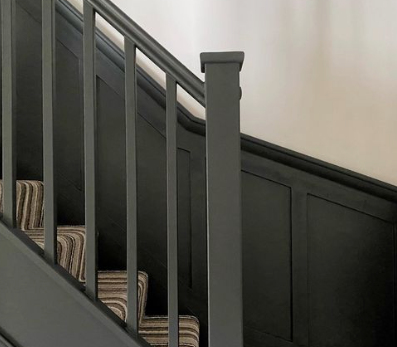 Charcoal Black Half Wall Stair Panelling