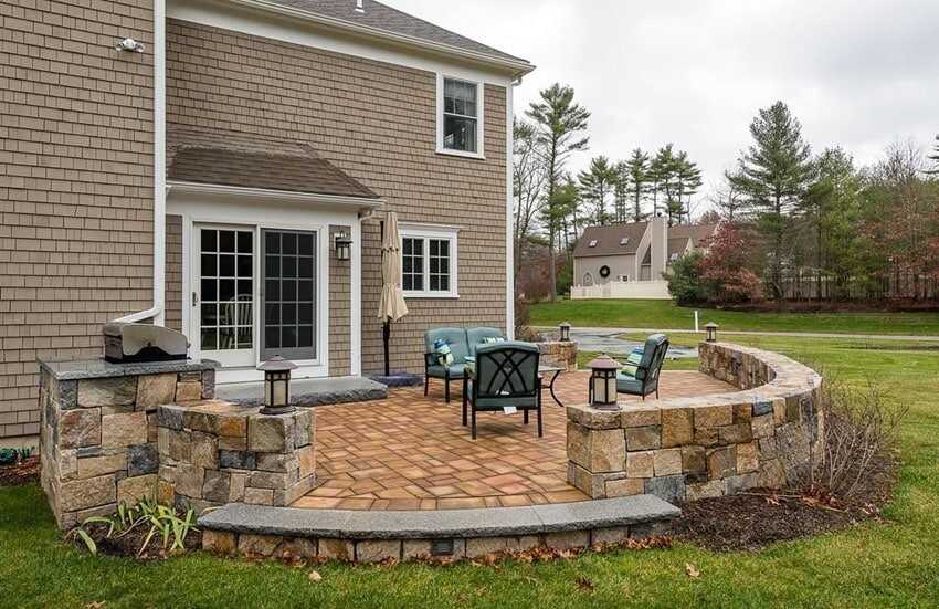 Patio with Retaining Walls