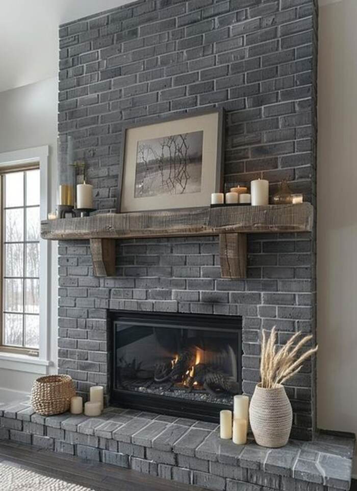 Farmhouse Grey Fireplace