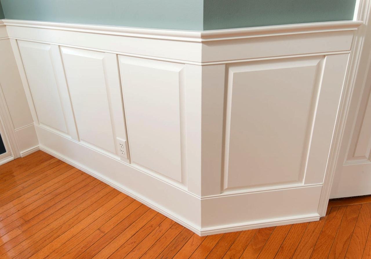 White Wainscoting Half Wall Paneling