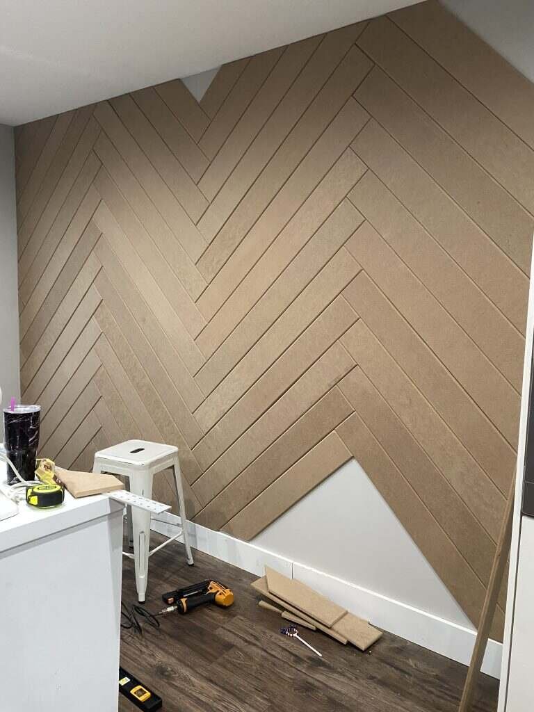 Herringbone Pattern for Half Wall Panel