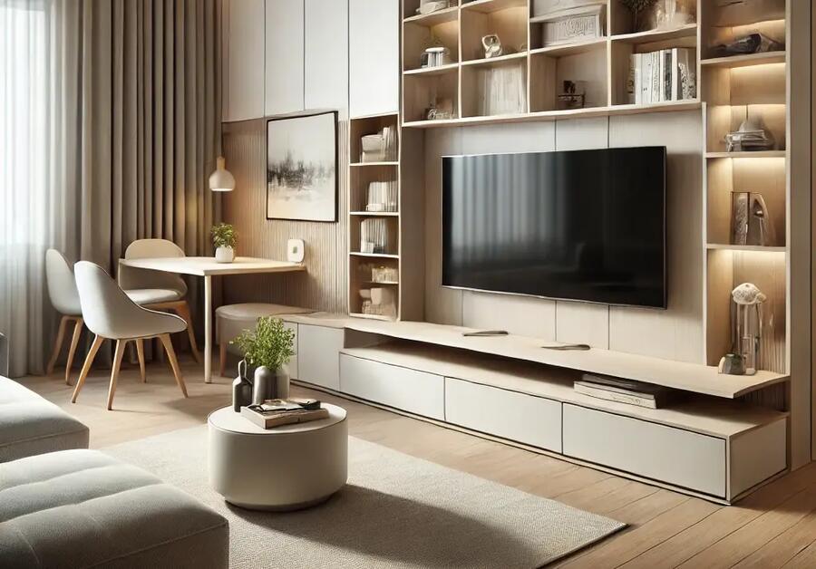 Living Room with a Built-in Storage