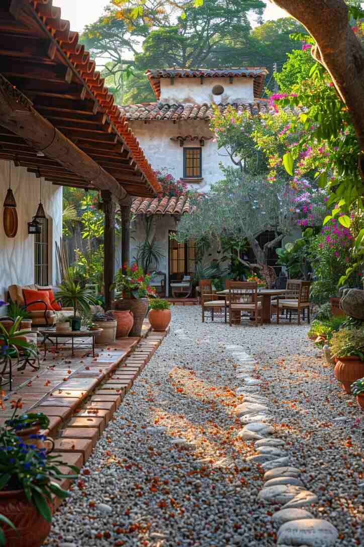 Mediterranean Gravel Patio