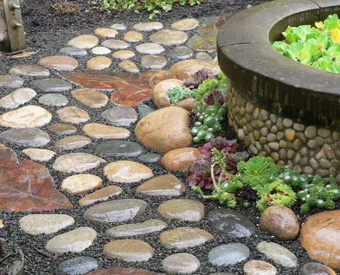 Garden Impact with Natural Pebbles