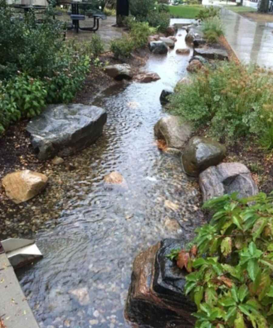 Rain Rock Garden Using Stones