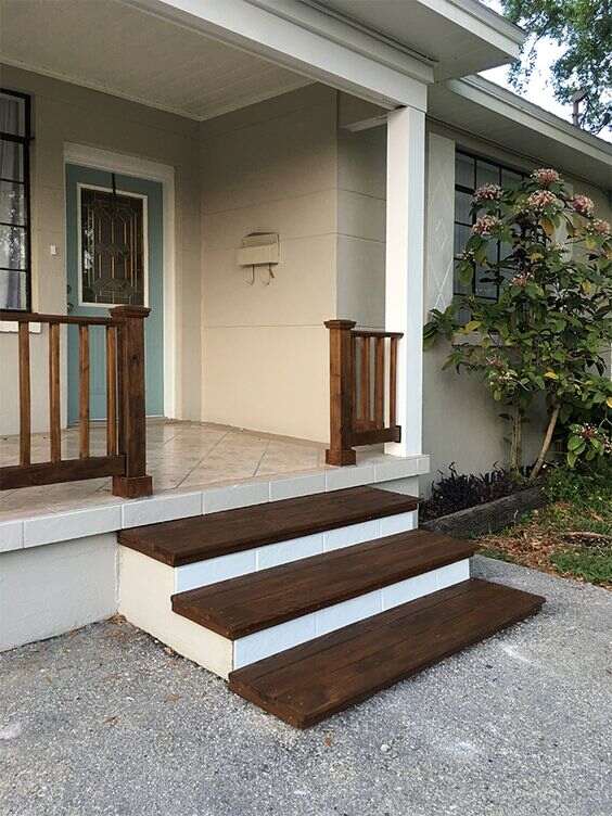 Rustic Theme Back Door Steps