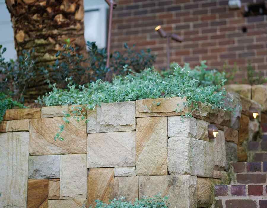 Sandstone Block Retaining Wall