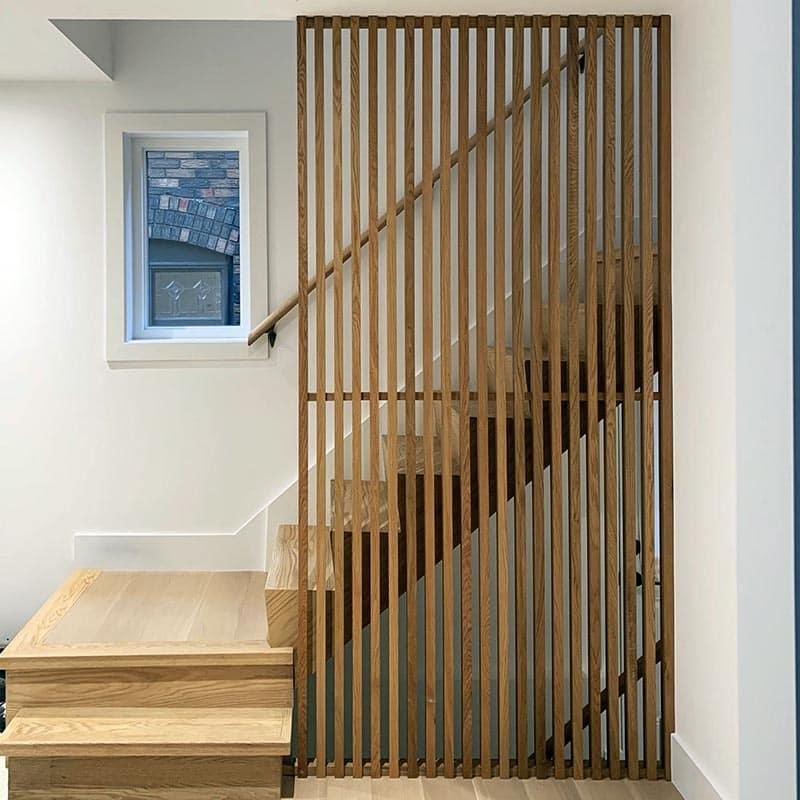 Scandinavian-inspired Slats for Half Wall Paneling