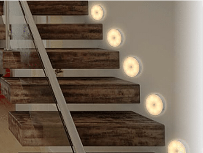 Stairs with DIY Stair Lights