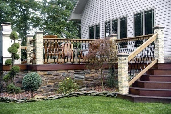 Stone and Brick Deck Skirting