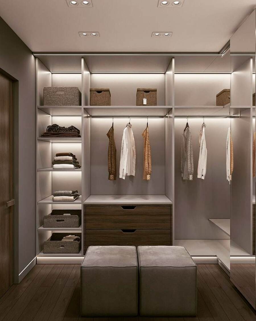  lights under your closet shelves