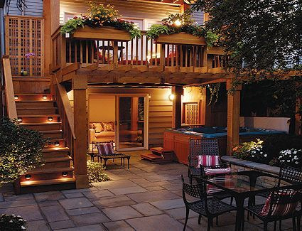 Deck with Stylish Lighting