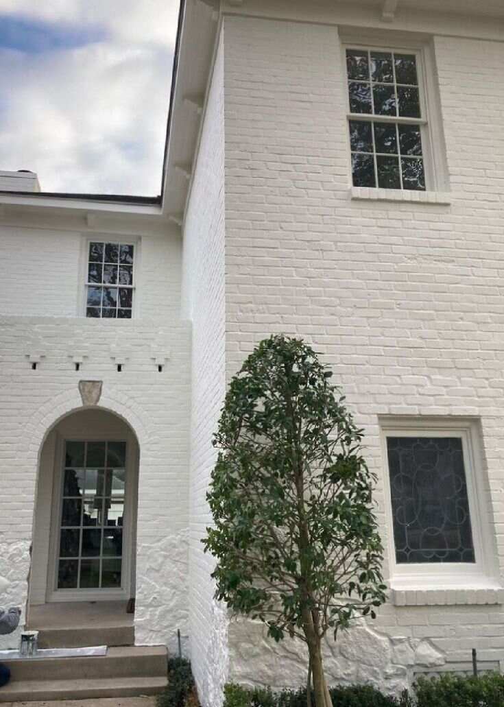 White Stucco House with White Trim