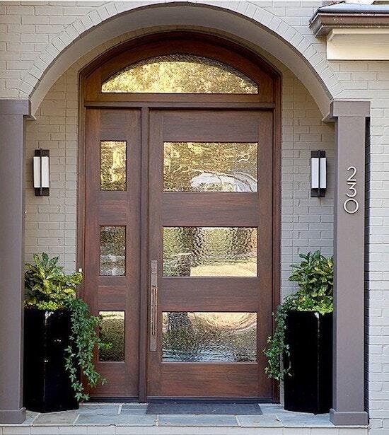 Wood Door with Clear one Glass Sidelight