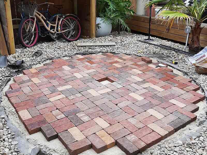 Reclaimed Brick Covering for Paver Patio