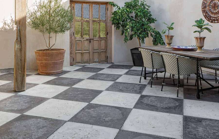 Checkerboard Design Paver Patio