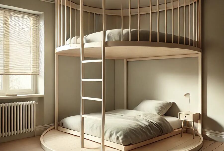 Circular Loft Bed for Small Bedroom