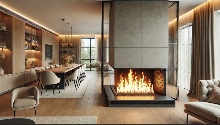 Double-Sided Fireplaces in living Room