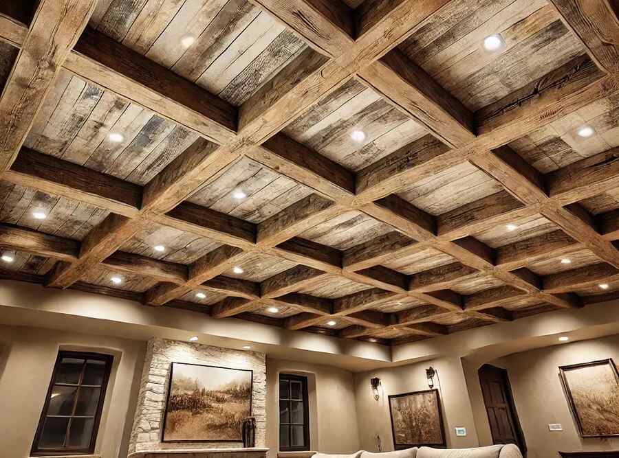 Faux Wooden Beams and Plaster Finishes