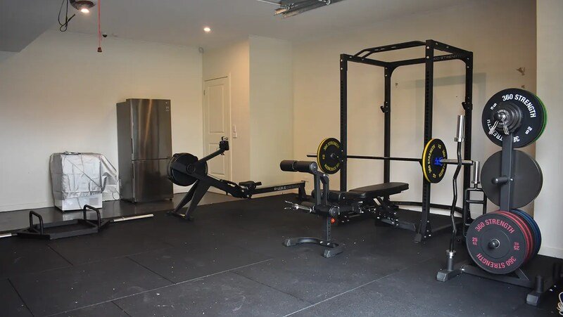 Garage Man Cave With Gym Equipped