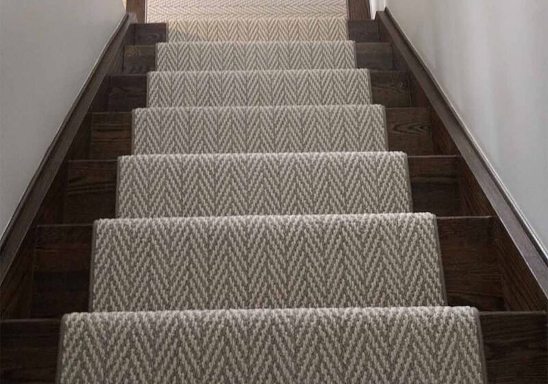 Elegant Herringbone Stripe Stair Runner