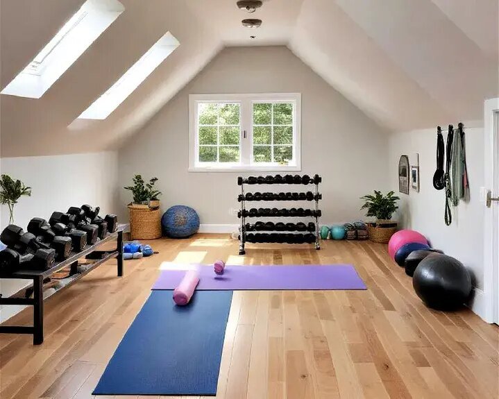 Home Gym in Small Attic Room