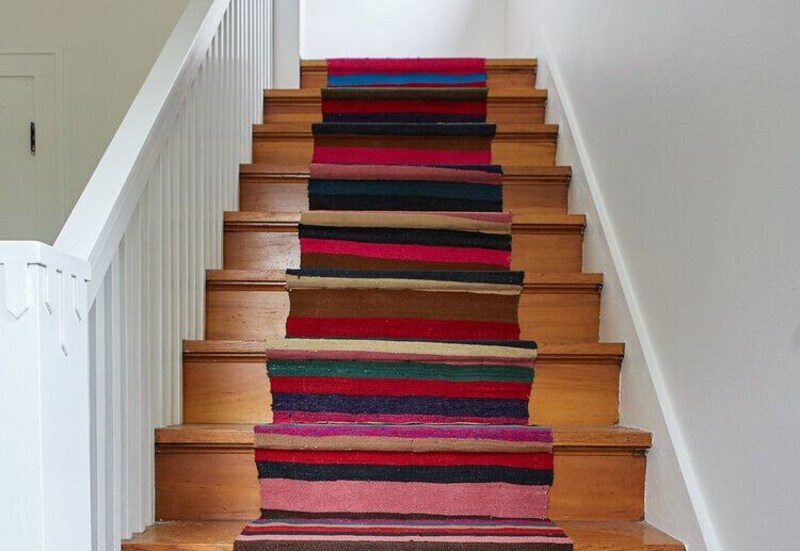 Lively Colorful Horizontal Stripes Stair Runner