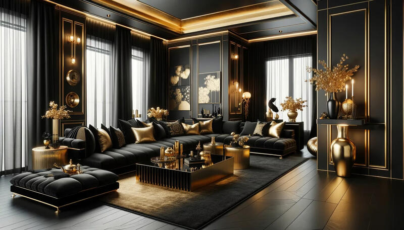 Metallic Accents in Living Room