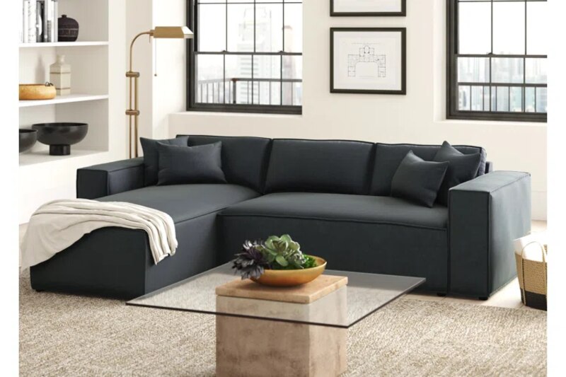 Minimal with Clean Lines with Black Couch