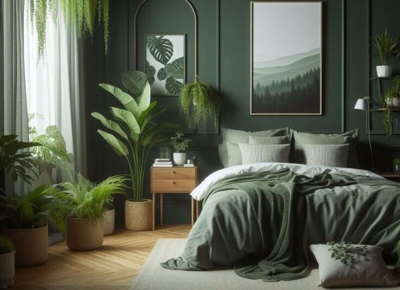 Green Plants in the Bedroom Corner