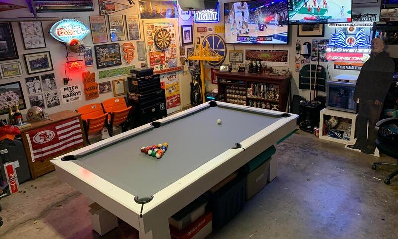 Garage Man Cave With Pool Table