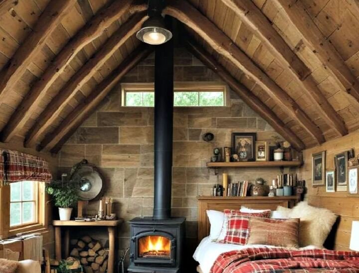 Rustic Cabin Retreat Style Attic Room