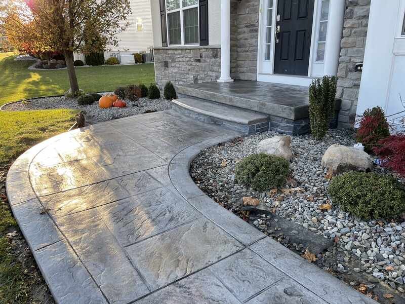 Stamped Concrete Front Walkway