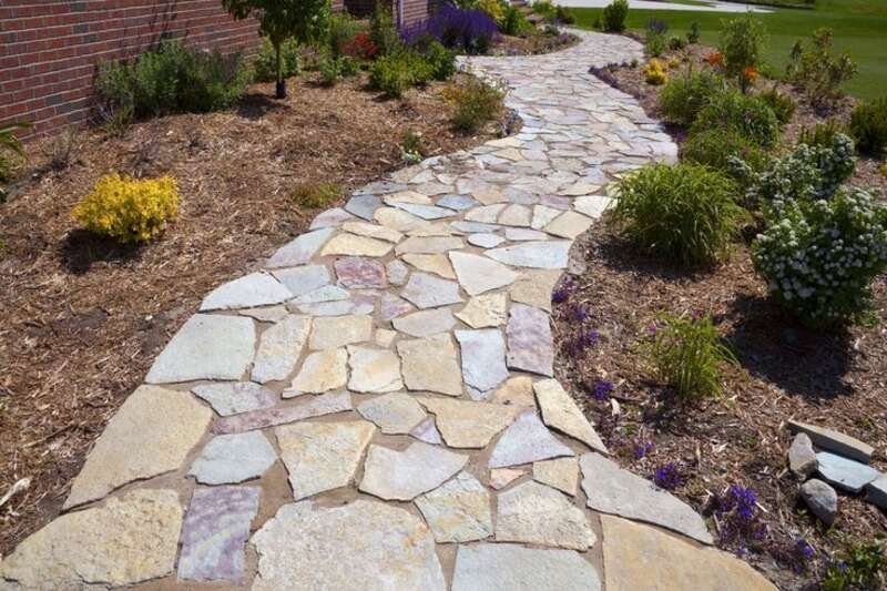 Natural Stone Front Pathway