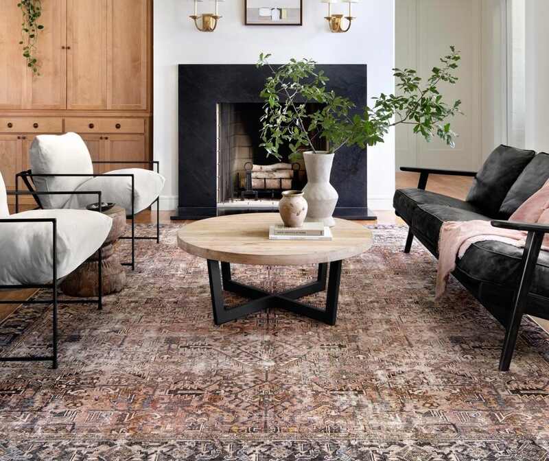 Layer with Textured Rugs in Living Room