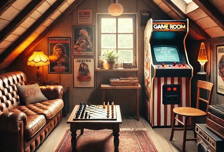 Attic Vintage Game Room 