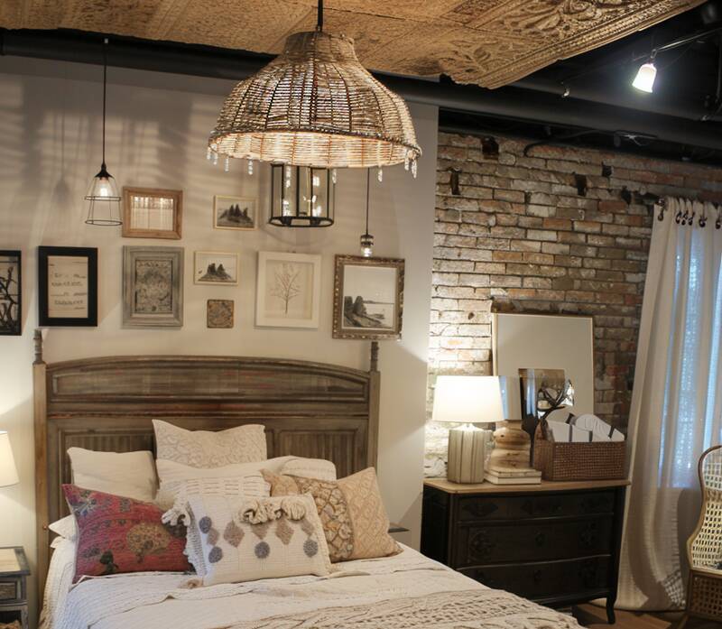 Vintage Lighting for Organic Bedroom Vibe