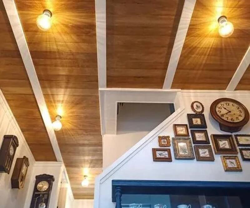 Plywood Ceiling with Built-in Lighting