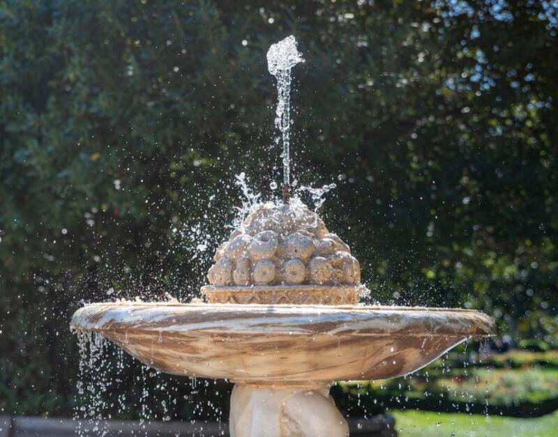 Outdoor Space with Cast Stone Fountains