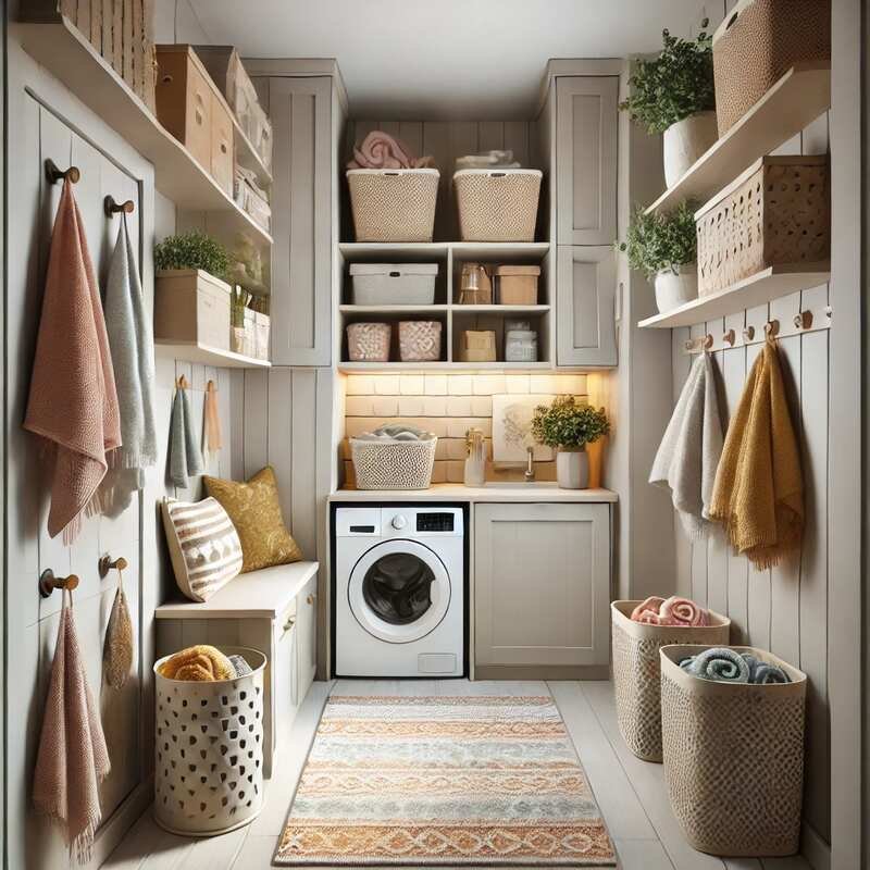 Neutral Color Scheme Laundry Room