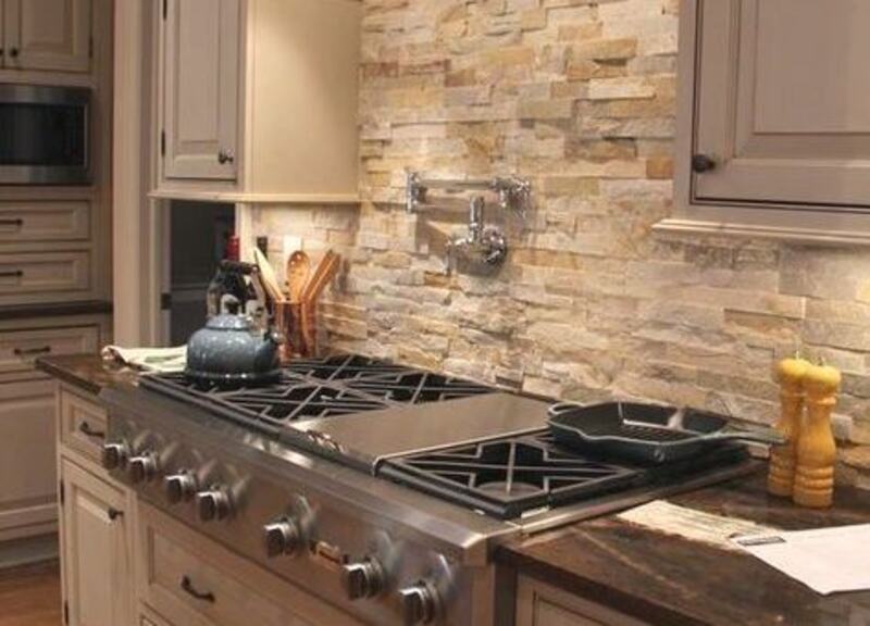 Faux Stone Panels in Kitchen