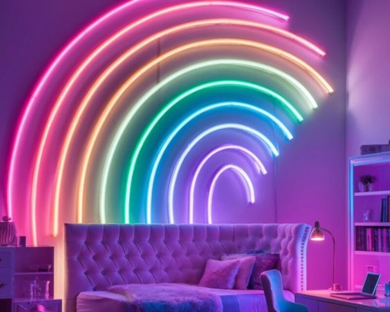 LED Rainbow Dreams Baddie Aesthetic Rooms