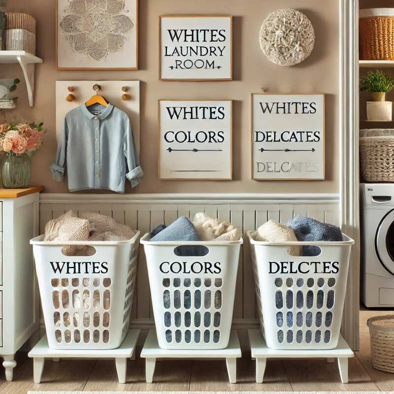 Organized Carts in Laundry Room