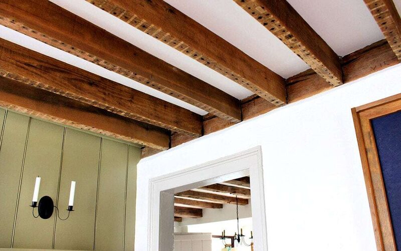 Plywood Ceiling with Exposed Beams